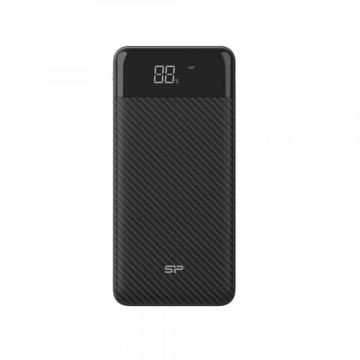 Външна батерия Silicon Power GP28, 10000 mAh, Вграден индикатор, Черна