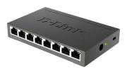 Суич D-Link DGS-108/E, 8 портов, 10/100/1000, Gigabit, метален корпус