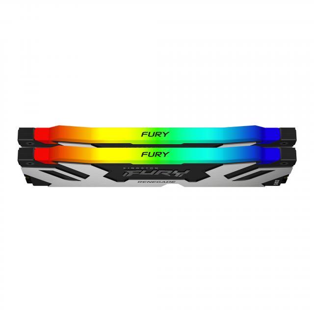 Памет Kingston Fury Renegade Silver/Black RGB 32GB(2x16GB) DDR5 7200MHz CL38 KF572C38RSAK2-32, XMP
