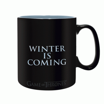 Чаша ABYSTYLE GAME OF THRONES Heat Change Mug Winter is here, Сменящ се цвят, King size, Черен