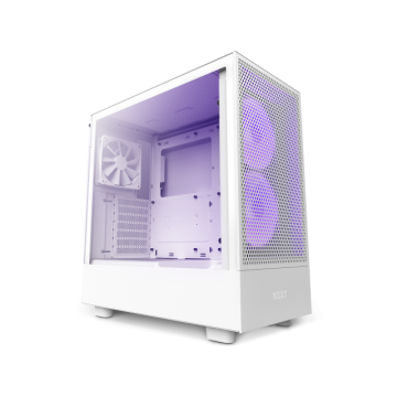 Кутия NZXT H5 Flow RGB Matte White, Mid-Tower