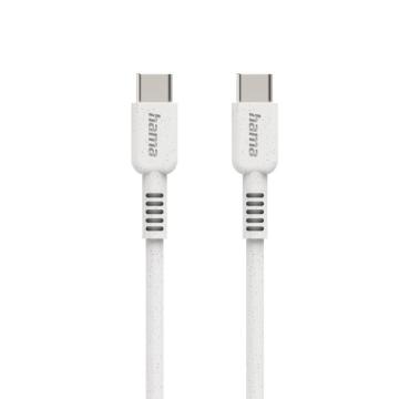 Кабел за зареждане HAMA "Eco", USB-C - USB-C, 1 м, бял