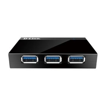 USB хъб D-Link DUB-1340/E, Със захранване, USB 3.0, Черен