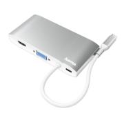 8-портов хъб HAMA USB-C, 3 x USB-A, 2 x USB-C, VGA, HDMI, LAN