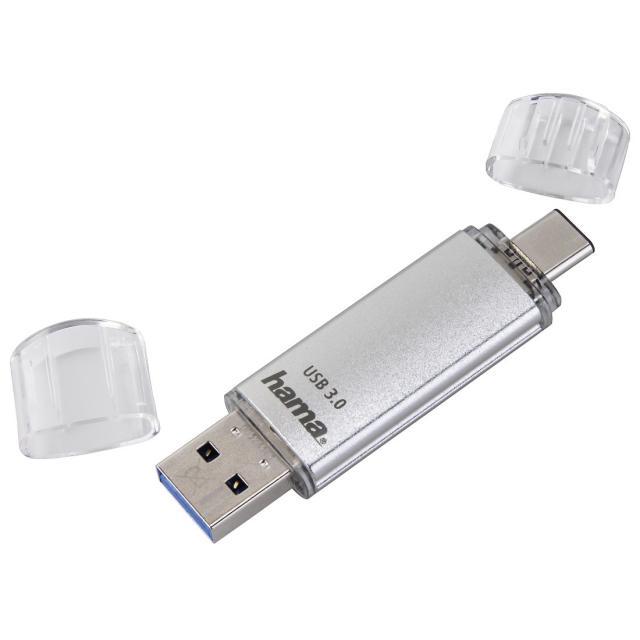 USB памет HAMA Тип USB-C Laeta, 64GB, USB 3.1 Type-C, Сребрист