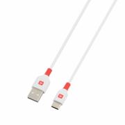 Кабел Skross, USB-C - USB-A 2.0 мъжко, 2.0м, Бял