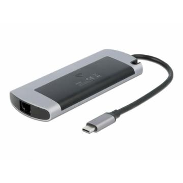 Докинг станция Delock USB-C, M.2 слот за SSD, HDMI, 4K30Hz, Gigabit LAN, 2xUSB-A, USB-C, Сив