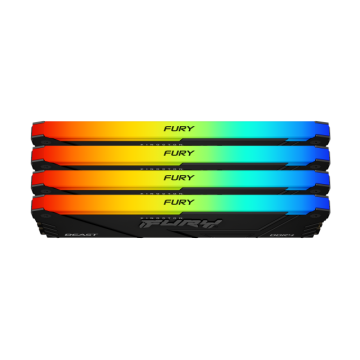 Памет Kingston FURY Beast Black RGB 64GB(4x16GB) DDR4 3200MHz CL16 2Rx8 KF432C16BB12AK4/64