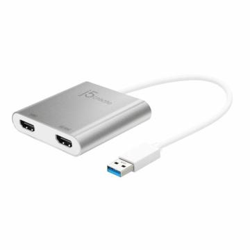 Адаптер j5create JUA365, За 2 монитора, USB-A 3.0 - Dual HDMI