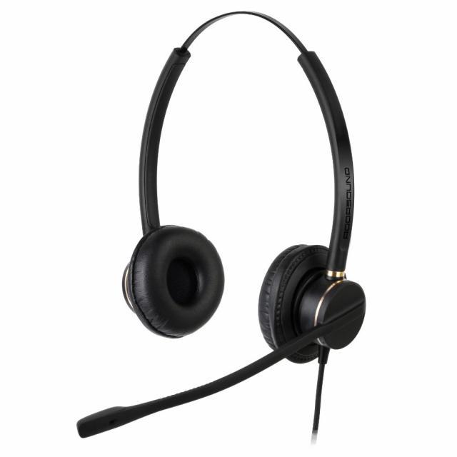 Слушалки с микрофон Addasound Crystal 2872 Duo, UC,QD, черно/златно