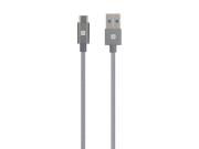 Кабел Skross, USB-A - USB-C, Метална оплетка, 1.20 м, Сив