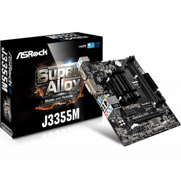 Дънна платка ASROCK J3355M, Intel® Dual-Core Processor J3355, mATX, 2x DDR3/DDR3L