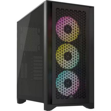 Кутия Corsair iCUE 4000D RGB Airflow Mid Tower, Tempered Glass, Черен