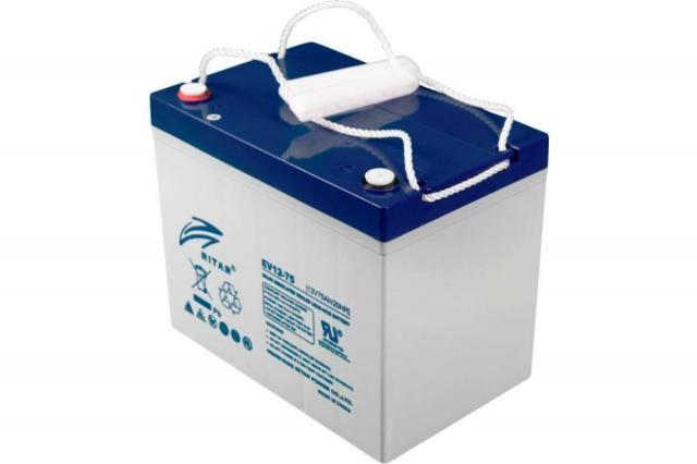 Оловна батерия RITAR (EV12-75), AGM, 12V, 75Ah  260 / 169 /211 mm, За електрически колички