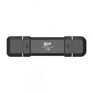 Външен SSD Silicon Power DS72 Black, 1TB, USB-A и USB-C 3.2 Gen2