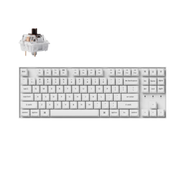 Геймърска механична клавиатура Keychron K8 Pro White QMK/VIA TKL K Pro(Hot Swappable) Brown Switch RGB Backlight Plastic Frame