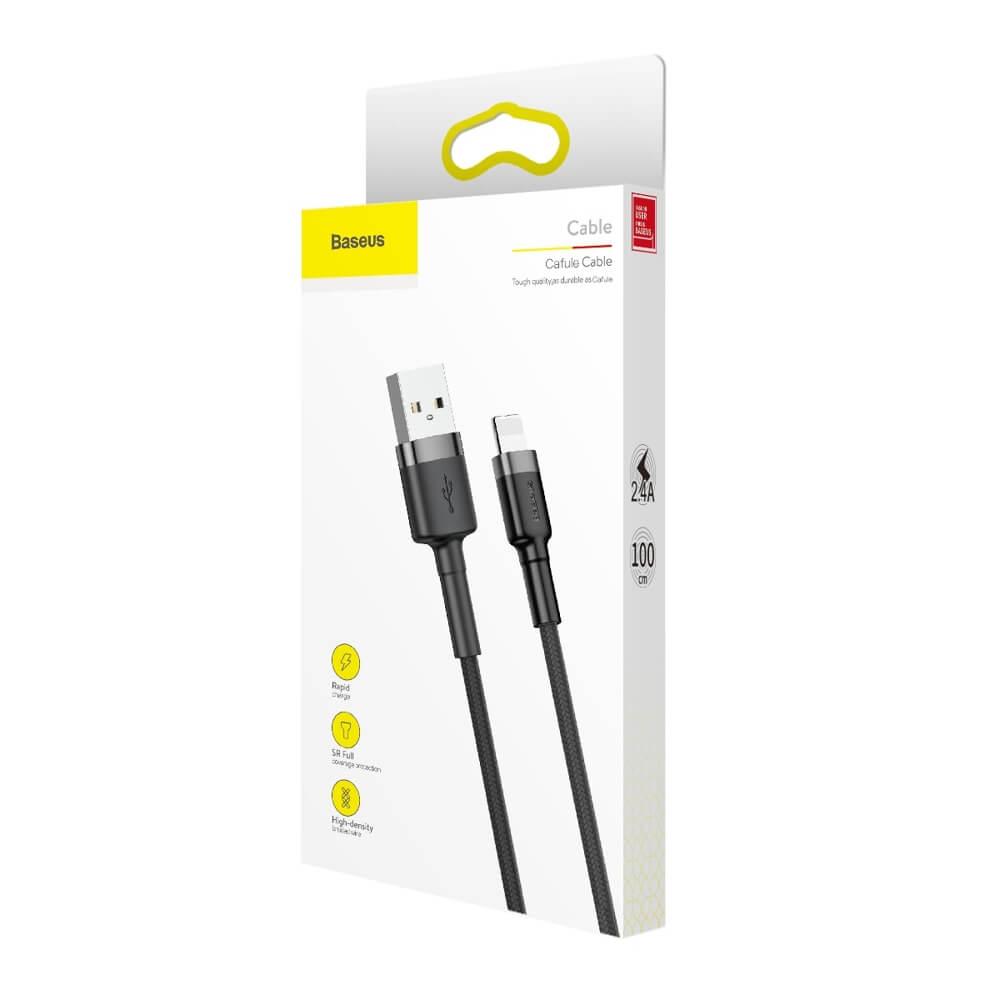 Кабел Baseus Cafule USB-A към Lightning, 1м, черен