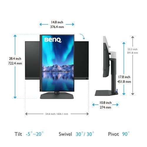 Монитор BenQ PhotoVue SW272Q, 27 inch, 1440p, HDR, Черен