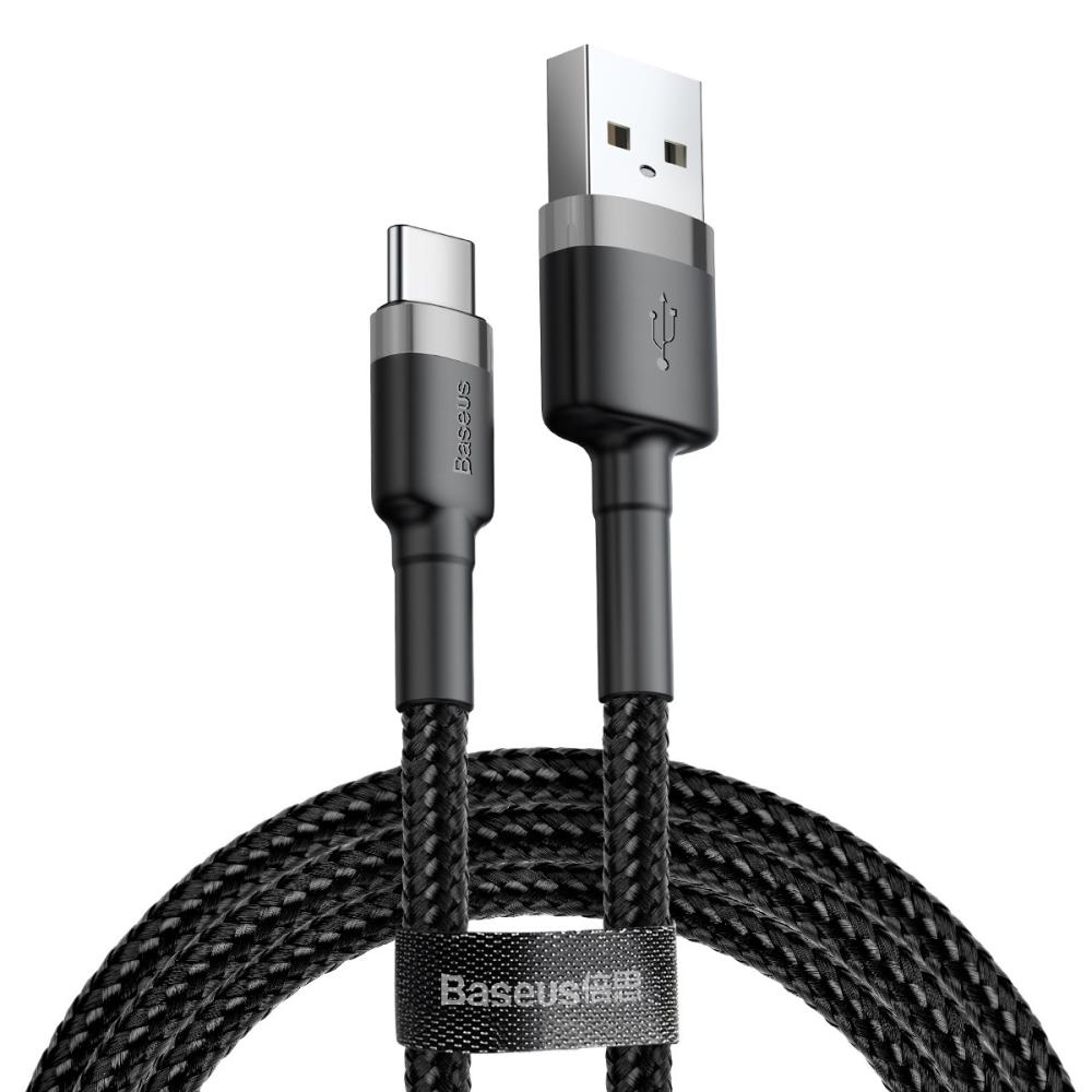 Кабел Baseus Cafule USB-A към USB-C, 2м, черен