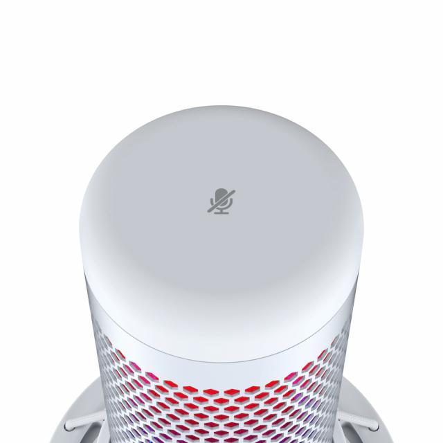 Настолен микрофон HyperX QuadCast S White, USB, 3.5 mm