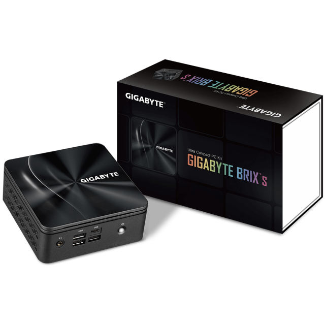 Настолен компютър Gigabyte Brix BRR5-4500, AMD Ryzen 5 4500U, 2 x SODIMM DDR4, M.2 SSD, USB-C, WiFi 6 +BT, black