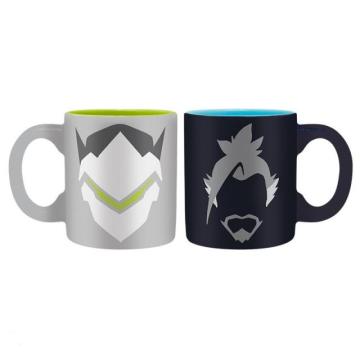 Комплект чаши ABYSTYLE OVERWATCH 2Hanzo and Genji, Espresso, Черен/Бял