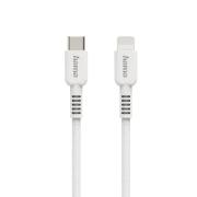 Кабел за зареждане HAMA "Eco", USB-C - Lightning, 1 м, бял