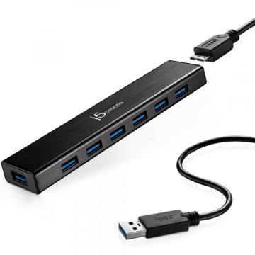 Хъб 7-портов J5 Create JUH377 USB 3.0, 1:7,Черен 