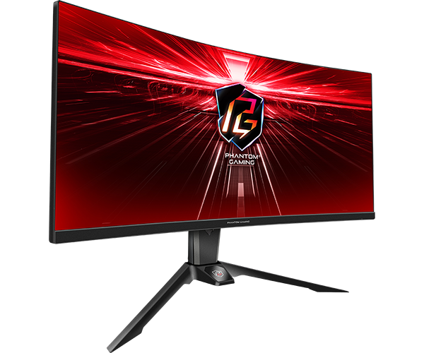 Геймърски Монитор ASRock PG34WQ15R2B, 34" UHD (3440 x 1440) VA 1500 Curved, 165Hz, 1ms, HDMI, DisplayPort AMD FreeSync WiFi
