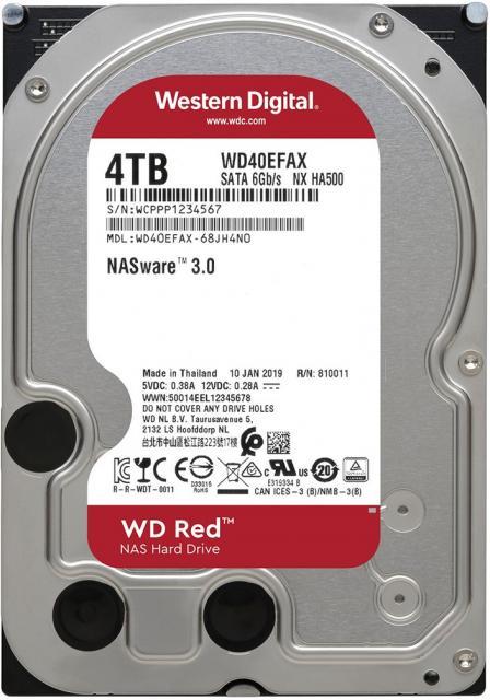 Хард диск WD RED, 4000 GB, 5400RPM, 256MB, SATA 3, WD40EFAX