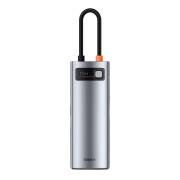 USB хъб Baseus WKWG020113, мултифункционален, Type-C, 7 в 1, тъмносив