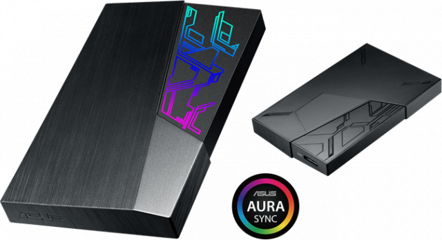 Външен Хард Диск ASUS FX 1TB - 2.5", USB 3.1 Gen1, 256-bit AES, Automatic Backup, Aura Sync RGB