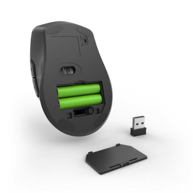 Безжична оптична мишка HAMA Riano 182645, Лява ръка, USB, Черен