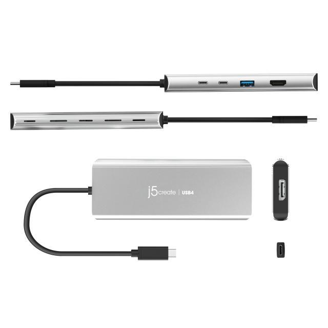 5-портов хъб j5create  JCD401 USB4 Dual 4K Multi-port, USB-C, 4K HDMI