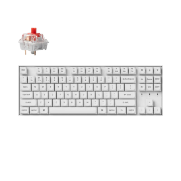 Геймърска механична клавиатура Keychron K8 Pro White QMK/VIA TKL K Pro(Hot Swappable) Red Switch RGB Backlight Plastic Frame