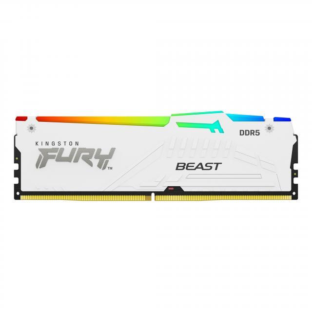 Памет Kingston FURY Beast White RGB 32GB(2x16GB) DDR5 5200MHz CL36 AMD EXPO, KF552C36BWEAK2-32