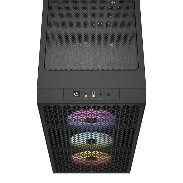 Кутия Corsair 3000D RGB Airflow Mid Tower, Tempered Glass, Черна