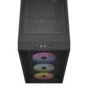 Кутия Corsair 3000D RGB Airflow Mid Tower, Tempered Glass, Черна