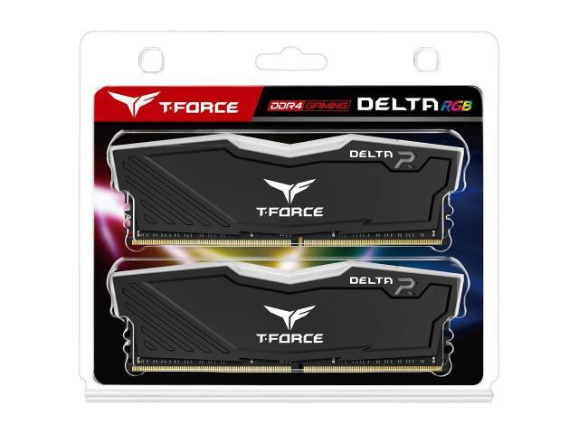 Памет Team Group T-Force Delta RGB Black, DDR4, 32GB (2x16GB), 3600MHz, CL18-22-22-42, 1.35V