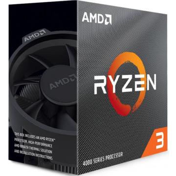 Процесор AMD Ryzen 3 4100, AM4 Socket, 4 Cores, 8 Threads, 3.8GHz(Up to 4.0GHz), 6MB Cache, 65W, BOX