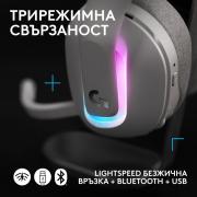 Геймърски слушалки Logitech G522 Lightspeed Wireless RGB, Микрофон, Бели