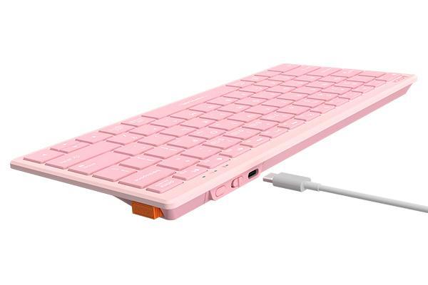 Безжична клавиатура A4TECH FBX51C FSTyler Baby pink, Bluetooth, 2.4 GHz, USB-C, Кирилизирана, Розов