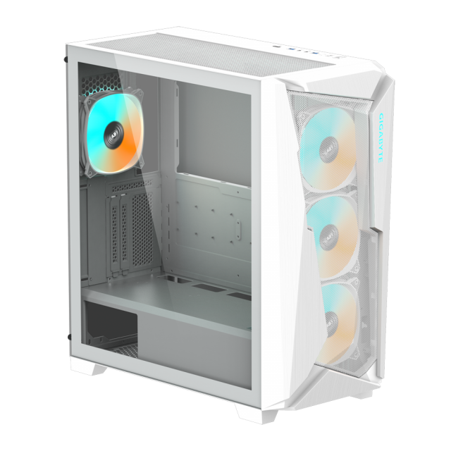 Кутия Gigabyte C301 WHITE V2, Tempered Glass, Mid-Tower, RGB Fusion 