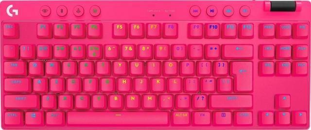 Геймърска механична клавиатура Logitech G Pro X TKL Lightspeed Tactile Switch, Magenta