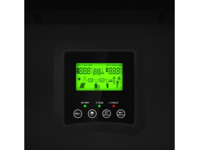 Соларен инвертор Off Grid конвертор с MPPT конролер и соларно зарядно 24VDC 230VAC 3000VA / 3000W чиста синусоида GREEN CELL