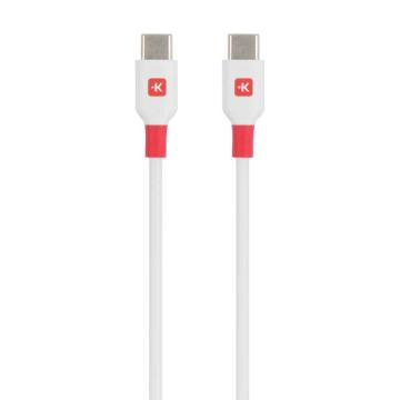 Кабел Skross, USB-C - USB-C 2.0 мъжко, 2.0 м, Бял