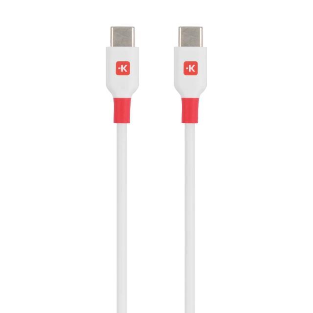 Кабел Skross, USB-C - USB-C 2.0 мъжко, 2.0 м, Бял