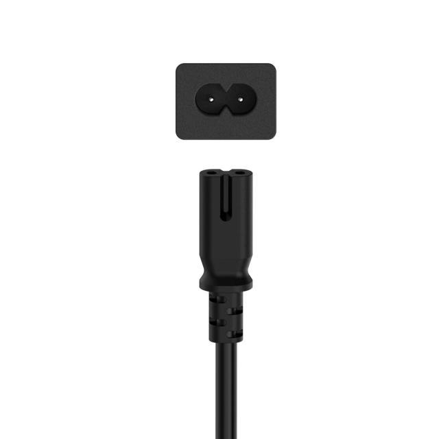 Захранващ кабел, Euro-plug, 2pin, 0.75м,блистерна опаковка