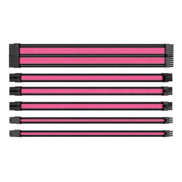 Комплект оплетени кабели Thermaltake TtMod, Black/Pink