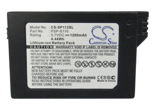 Батерия Cameron Sino, За плейстейшън Sony PSP-S110 PSP-2000, PSP-3000 CS-SP112SL, LiIon 3.7V, 1200mAh 